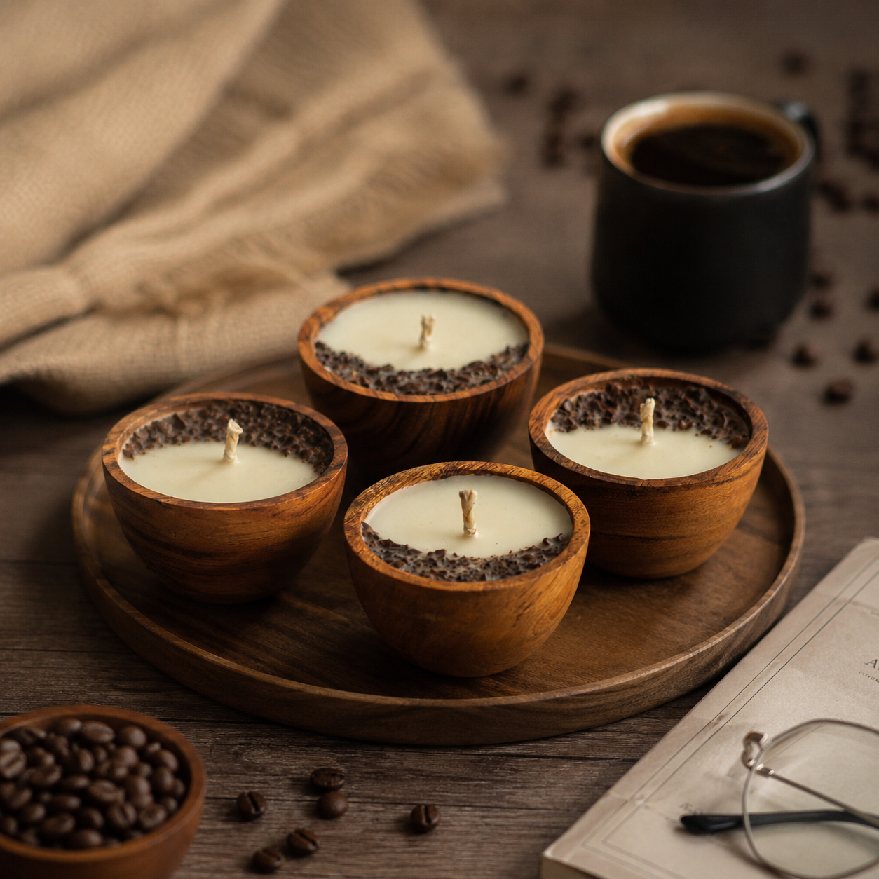 Mini Bowl Candle Set - Coffee