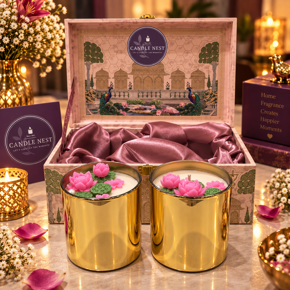 Candle Nest Shikhi Vilas- The Peacock palace gift Box