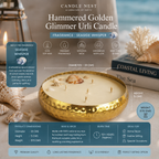 Hammered Golden Glimmer  Urli Candle - Seaside Whipser