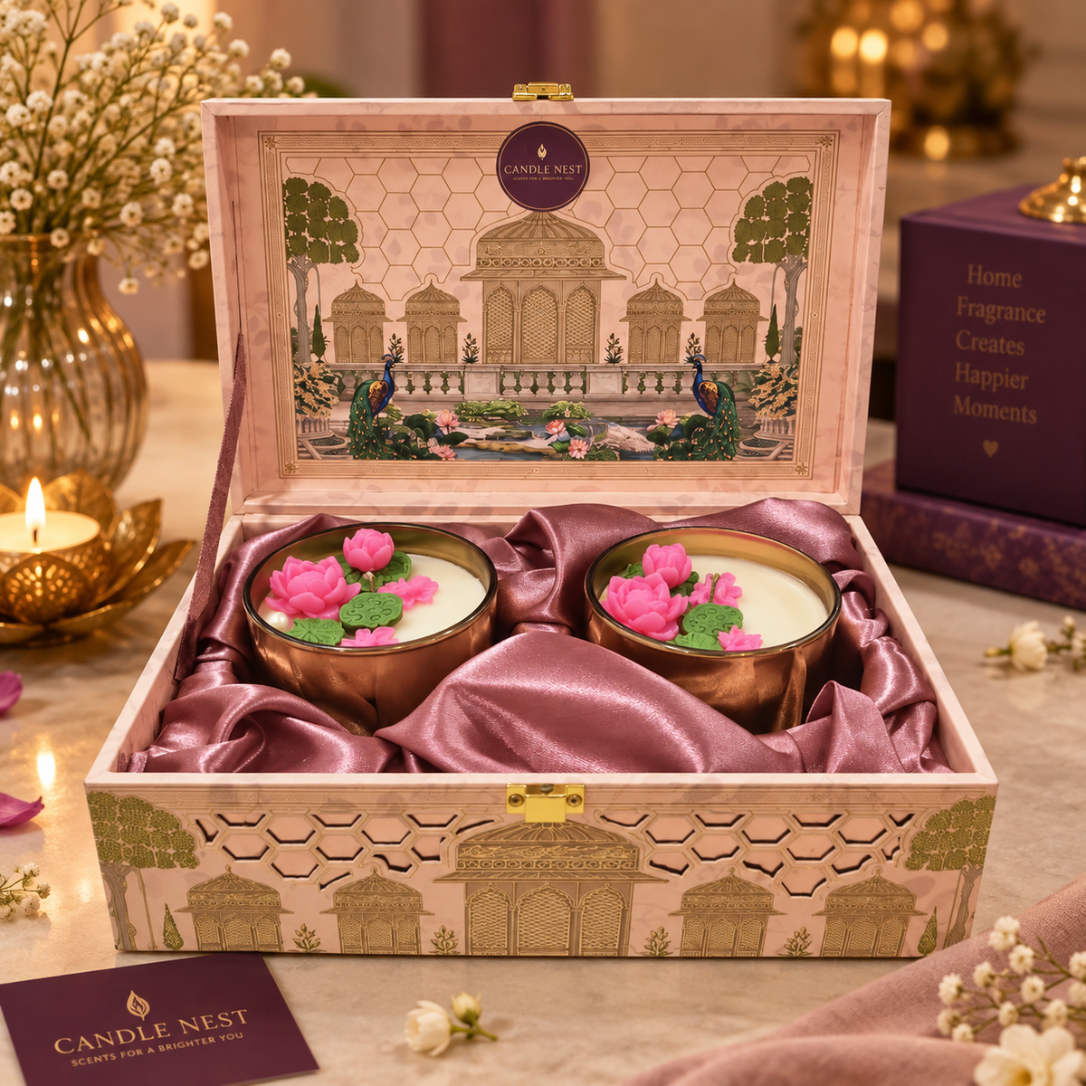 Candle Nest Shikhi Vilas- The Peacock palace gift Box